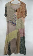 Sacred Threads Patchwork Maxi Dress Medium Hippie Boho Artisan Festival