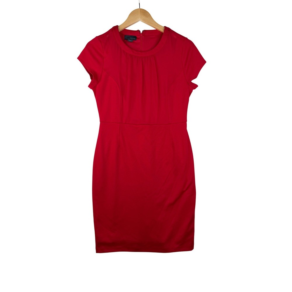 Covington Cap Sleeve Sheath Dress size Small Red