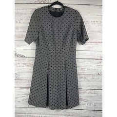 Worth New York Dress Women&rsquo;s 8 Blk White Polka Dot Short Sleeve Pockets Classic