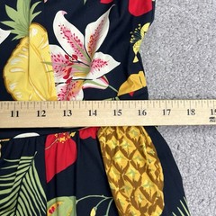 Brooks Brothers Dress 12 Pineapple Floral Button Up Black Red Yellow Green NWT