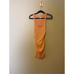 L Space Wildwood scoop neck, Rouched mini dress, peach. Size XS