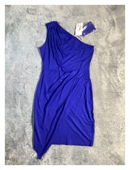 PRETTYGARDEN Royal Blue One Shoulder Ruched Bodycon Dress Size M NWT Cocktail