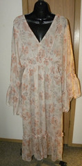 Dress Forum Los Angeles Butterfly Sleeve Maxi Dress Floral Boho Size Large