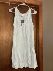 Universal Thread Blue White Striped Tiered Summer Beach Dress Size S