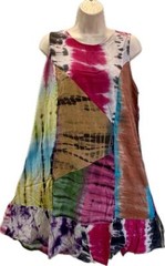 Sacred Threads Hippie Boho Gypsy Festival Patchwork Tie Back Dress 224349 L/XL