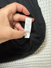Athleta Womens Black Sleeveless V-Neck Fit And Flare Dress Modal Comfort Sz L