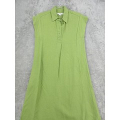Chicos Dress Womens 000 US XS 0 Linen Maxi Pleated Pockets Coastal Relaxed Boxy