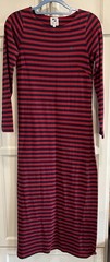 Arnold Palmer Timeless Red Navy Striped LS Maxi Dress Size 2 Nautical Preppy