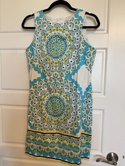 London Times Dress Women&rsquo;s Size 8 Sleeveless Turquoise Green White Yellow