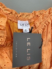 Le Lis Collection Sundress Size Medium Eyelet Embroidered Tie Strap Ruffle NEW