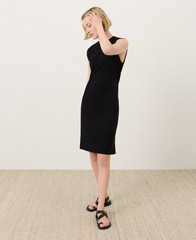 NEW PACT Organic Soft-Slub Essential Easy Muscle Tee Dress – Black