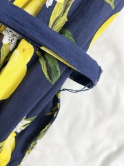 INA Lemon Dress Navy Tiered Ruffles High-Low Tie Waist Short Sleeve Sz Sm Whimsy