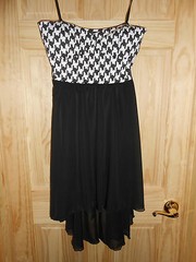 NEW sz Medium Deb Black & White LBD Strapless Sweetheart Bust Long/Short Dress!