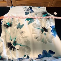 AGB Dress Essential Sheath Floral Sleeveless Teal Blue White Size 6 NEW