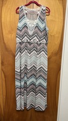 Maurices Womens Plus Size 2X Maxi Summer Dress Size 2 Crochet Lace Chevron Boho