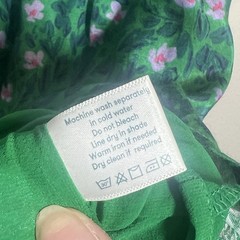 Roller Rabbit Dress Cerro Ondike Mini Green Pink Floral Womens Size Large