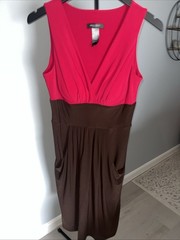 Bisou Bisou Michele Bohbot Women&rsquo;s 6 Pleated Pocketed Sleeveless Sheath Dress
