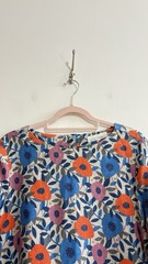 Seasalt Sol Blaze Dress Size 12 100% Linen Tunic Grey Floral Cottagecore Costal
