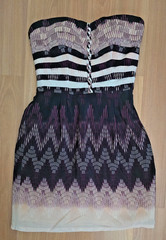 NEW Charlie Jade 100% Silk Mini Strapless Dress w/ Pockets Fitted Bodice XS NWT