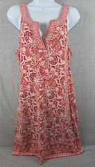 Magnolia Grace Alhambra Knit Split Neck Dress L Travel Retro Boho Chic Festival