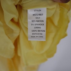 MABL Yellow Ruffle Strap Button Front Tiered Midi Dress Size M
