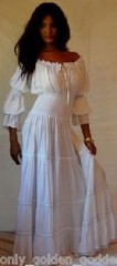 white dress peasant ruffled smocked lace sexy M L XL OS 1X 2X 3X 4X 5X 6X PLUS
