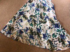 Blue Green Multi Lightweight Summer Sun Dress. Floral . Leaves. XXL .:EU 48