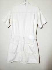 Rag & Bone Denim All In One Shirt Dress Womens Medium Cotton Ivory Mini Utility