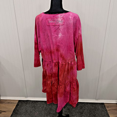 Jaded Gypsy Women&rsquo;s *Medium* Pink Tie-Dye Tiered Shift Dress Artsy Boho Chic