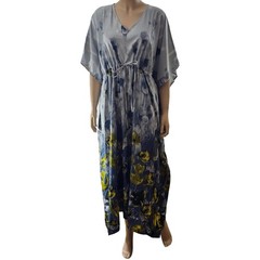 Winlar Women’s Long Kaftan Caftan Cover up Maxi Dress Goddess Front Tie Floral