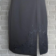 Vintage Capitol Australia black embroidered shift dress size 12