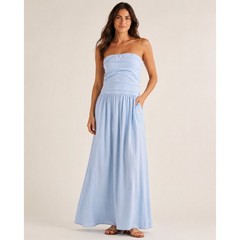 Universal Thread Light Blue Strapless Smocked Back Maxi Dress Size L