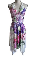 Vintage Y2k Fairycore Butterfly Asymmetrical Dress Whimsigoth Nimph Sz Medium