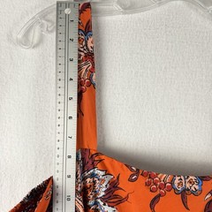 RHODE Target Floral Tiered Midi Dress Sz L Orange 100% Cotton Smocked Back Boho