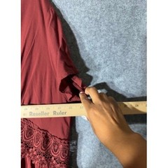 Torrid Rust Red Crochet Lace Trim Tiered Maxi Kimono Dress Size 2X Boho Peasant