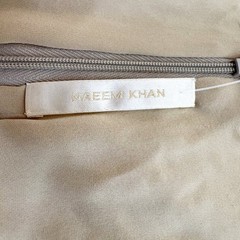 Naeem Khan Silk & Leather Patchwork Appliqué Mini Dress White and Tan Size 8