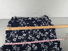 41 Hawthron Dress Womens 2X Navy White Flutter Sleeve Botanical Garden Office