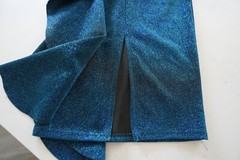 TEAL SPARKLY MARILYN MIDI SLEEVELESS MID CALF LENGTH DRESS PERFECT FOR WEDDING