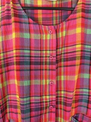 Honors Apparel Dress Womens Medium Plaid Sleeveless Button Front Pockets Bow