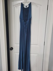 Vintage 90s PEACOCK blue Sleeveless Long Dress Size