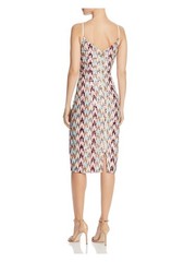 BLACK HALO Womens Ivory Spaghetti Strap Below The Knee Cocktail Body Con Dress 6