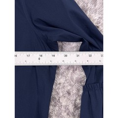 New Foxcroft Dress 8 Womens Navy Blue Non Iron Stretch Band Collared Shirt Style