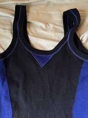 Alexander Wang Dress Bodycon Mini Knit Black Blue XS Wool Blend Sleeveless