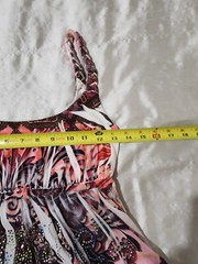 S-12 Braided Strap Asymmetrical Hem Rhinestone Empire Waist Dress Size Small