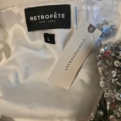 Retrofête White Silver Strapless Sequin Kameron Embellished Mini Dress Large