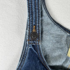 Lily & Parker Dress Womens Small Blue Denim Overall Pinafore Scoop Neck Pockets