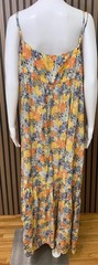 Abercrombie & Fitch Floral Cut-Out Maxi Dress XXL Orange Yellow Blue Tiered