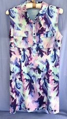 Reel Legends Mariner S Sheath Dress Vent Blue Multi Sleeveless Chest Pockets