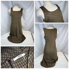 Vertigo Paris Sleeveless Dress XS Brown Black Poly 36” Long Mint YGI J0-370