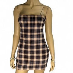 Windsor Y2K Plaid Open Back Bodycon Mini Dress